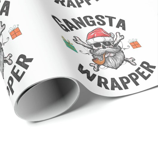 Gangsta Wrapper Funny Weihnachten Weihnachtsgesche Geschenkpapier (Rolleneckpunkt)