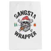 Gangsta Wrapper Funny Weihnachten Weihnachtsgesche Mittlere Geschenktüte (Vorderseite)