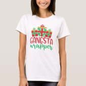 Gangsta Wrapper Funny Weihnachts Weihnachtsfest Sp T-Shirt (Vorderseite)
