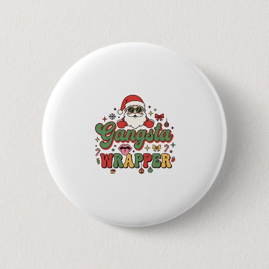 Gangsta-Wrapper-Santa-Weihnachten Button (Vorderseite)