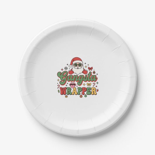 Gangsta-Wrapper-Santa-Weihnachten Pappteller (Vorderseite)