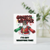 Gangsta Wrapper Santa Weihnachten Postkarte (Stehend Vorderseite)