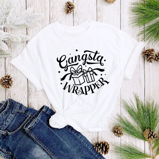 Gangsta Wrapper Spaß Niedliche Weihnachtsfrauen T-Shirt