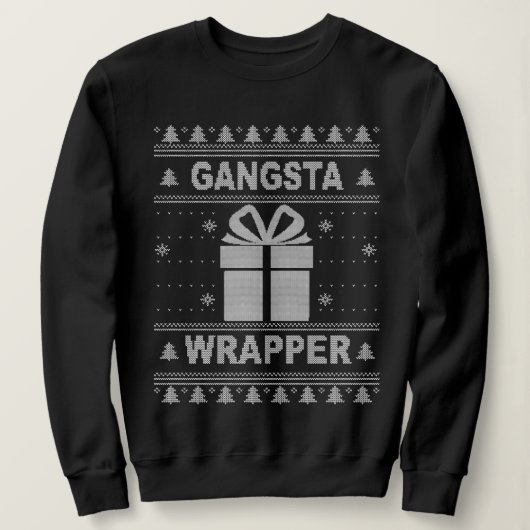 Gangsta Wrapper Ugly Weihnachtskraut. Sweatshirt (Design vorne)