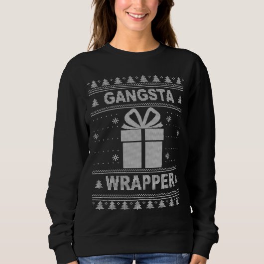 Gangsta Wrapper Ugly Weihnachtskraut. Sweatshirt (Vorderseite)