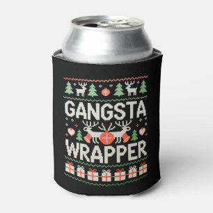 Gangsta Wrapper Weihnachten hässlicher Sweater Xma Dosenkühler