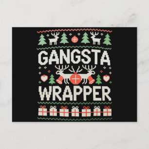 Gangsta-Wrapper-Weihnachten-Hässliches-Schweater-W Postkarte