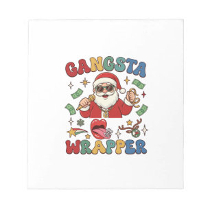 Gangsta Wrapper Weihnachten Santa Mikrofon Geld Notizblock