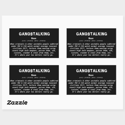 Gangstalking Definition Awareness Custom Sarcasing Rechteckiger Aufkleber (Blatt)