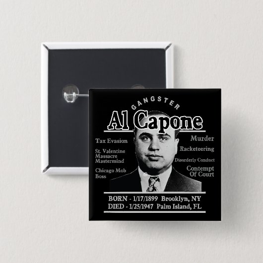 Gangster Al Capone Button (Vorne & Hinten)