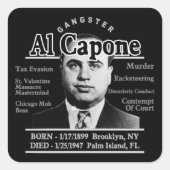 Gangster Al Capone Quadratischer Aufkleber (Vorderseite)
