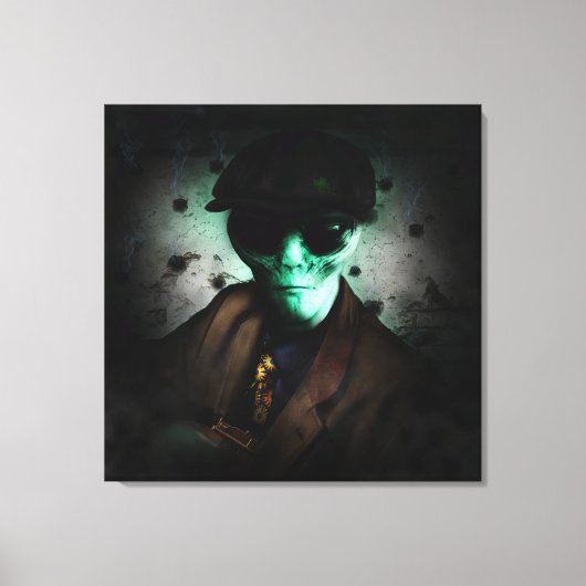 Gangster-Alien Leinwanddruck (Vorderseite)