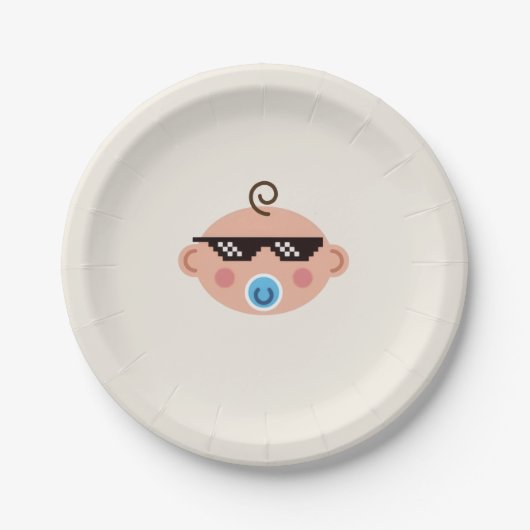 Gangster-Baby-Teller Pappteller (Vorderseite)