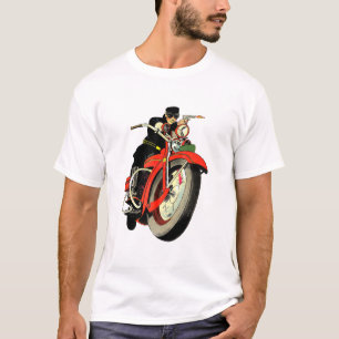Gangster Biker Comic Book Man Riding Motorrad T-Shirt