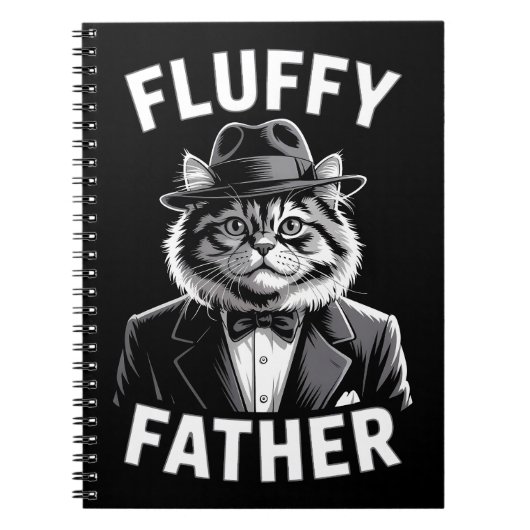Gangster Cat Fluffy Vater Notizblock (Vorderseite)