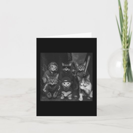 Gangster Cats Vintag Funny Kitty Gang Meme Karte (Vorderseite)
