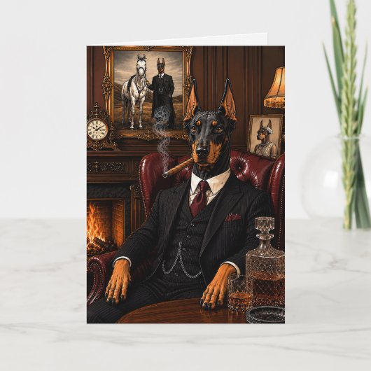 Gangster Dobermann Karte (Vorderseite)