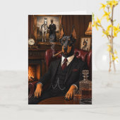Gangster Dobermann Karte (Gelbe Blume)