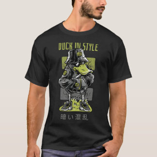Gangster-Ente im Boxer Aquarellhund T-Shirt
