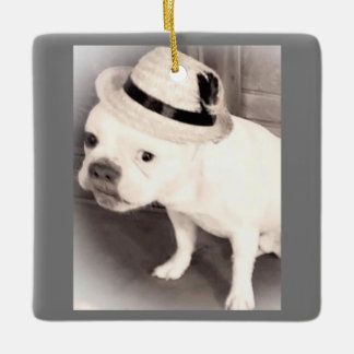 Gangster French Bulldog Filthy Animal Christmas Keramikornament