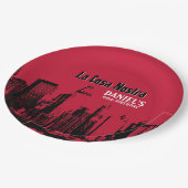 Gangster-Geburtstag 9 Zoll-Pappteller Pappteller (Schrägansicht)