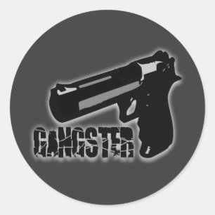 Gangster-Gewehr Runder Aufkleber