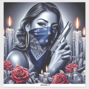 Gangster Girl Hip Hop chicano Art Design Aufkleber