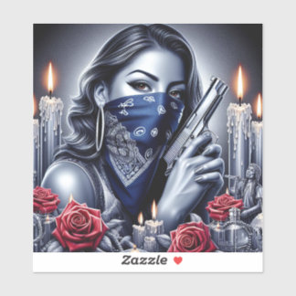 Gangster Girl Hip Hop chicano Art Design Aufkleber