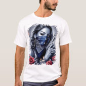 Gangster Girl Hip Hop chicano Art Design T-Shirt (Vorderseite)