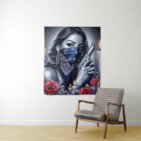 Gangster Girl Hip Hop chicano Art Design