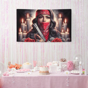 Gangster Girl Hip Hop chicano Art Grafik Banner