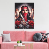 Gangster Girl Hip Hop chicano Art Grafik Leinwanddruck (Insitu (Wohnzimmer))