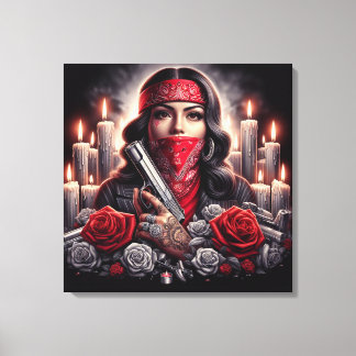Gangster Girl Hip Hop chicano Art Grafik Leinwanddruck
