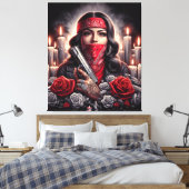 Gangster Girl Hip Hop chicano Art Grafik Leinwanddruck (Insitu (Schlafzimmer))