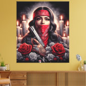 Gangster Girl Hip Hop chicano Art Grafik Leinwanddruck (Insitu (Wohnzimmer))