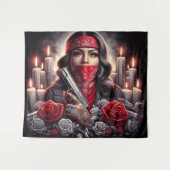 Gangster Girl Hip Hop chicano Art Grafik Wandteppich (Vorderseite (Horizontal))