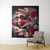 Gangster Girl Hip Hop chicano Art Grafik Wandteppich (Beispiel)