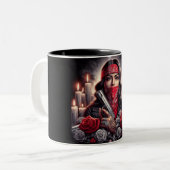 Gangster Girl Hip Hop chicano Art Grafik Zweifarbige Tasse (Vorderseite Links)