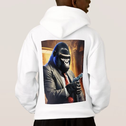 Gangster Gorilla Cocking the Pistole Hoodie (Rückseite)