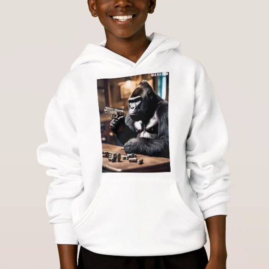 Gangster Gorilla Cocking the Pistole Hoodie (Vorderseite)