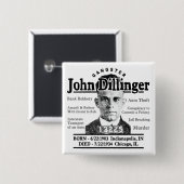 Gangster John Dillinger Button (Vorne & Hinten)