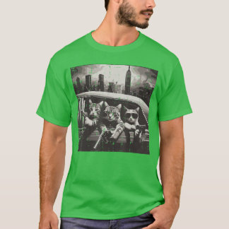 Gangster-Katzen Auto New York Lustiges Meme Humorh T-Shirt