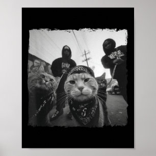 Gangster-Katzen Streetwear Coole Katze Motiv Lusti Poster