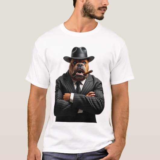 Gangster Kingpin Brutus The Bulldog Mafia Style T-Shirt (Vorderseite)