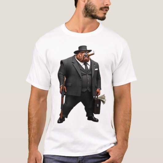 Gangster Kingpin Brutus The Bulldog Mafia Style T-Shirt (Vorderseite)