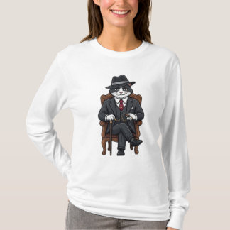Gangster Kitty Mafia Boss  T-Shirt