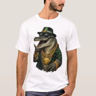 Gangster Krokodil mit Goldketten T-Shirt