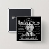 Gangster Lucky Luciano Button (Vorne & Hinten)
