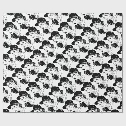 Gangster-Mädchen Geschenkpapier (Flach)