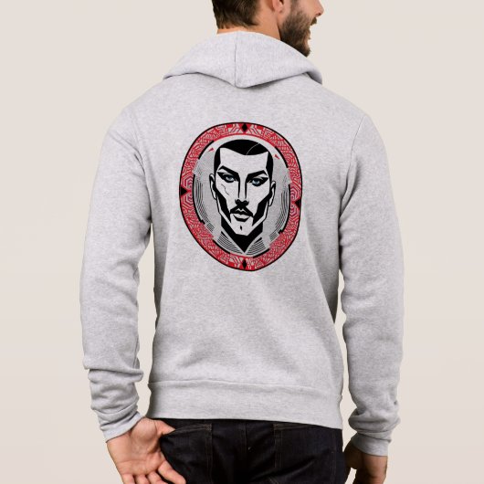 Gangster mit Narbe Design Hoodie (Rückseite)
